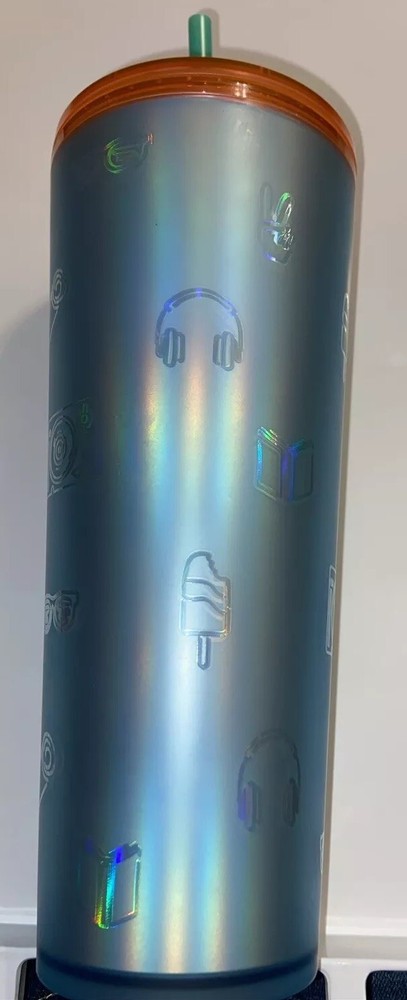 Starbucks Back to School 2022 Icy Blue Emoji Soft Touch 24oz Cold Cup Tumbler-image