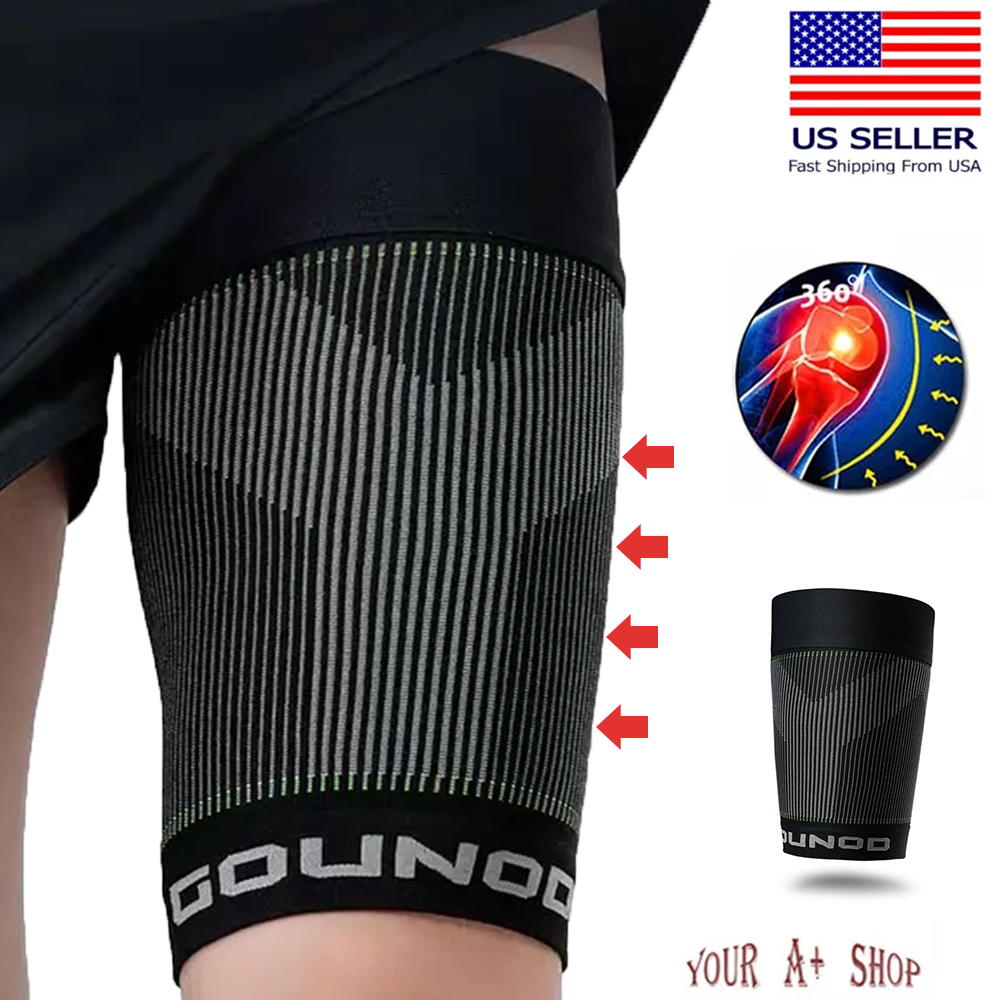 Thigh Wrap Support Hamstring Compression Leg Brace Sleeve Quadriceps Sports Pain
