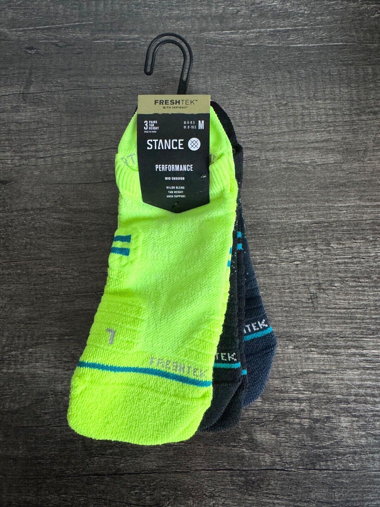 Stance Performance Freshtek Tab Height Socks Unisex 3-Pack Size MEDIUM (NWT)