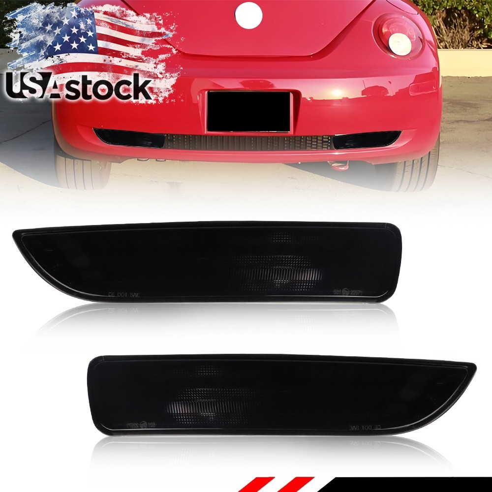 2X Smoked Lens Rear Bumper Backup Reverse Lights For 2006-2010 Volkswagen Beetle