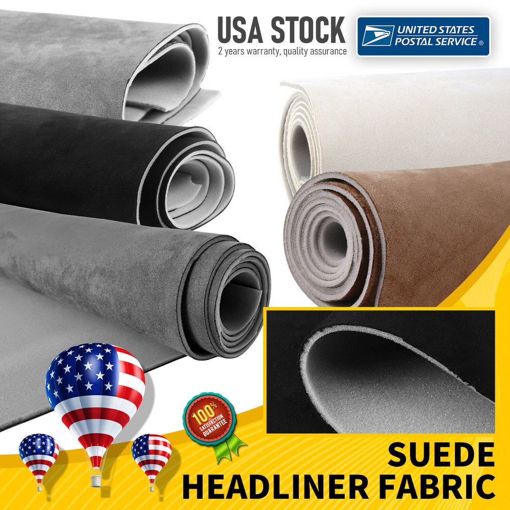 Car Headliner Suede Fabric 3mm Thick Foam-Backed Upholstery Interior Upgrades