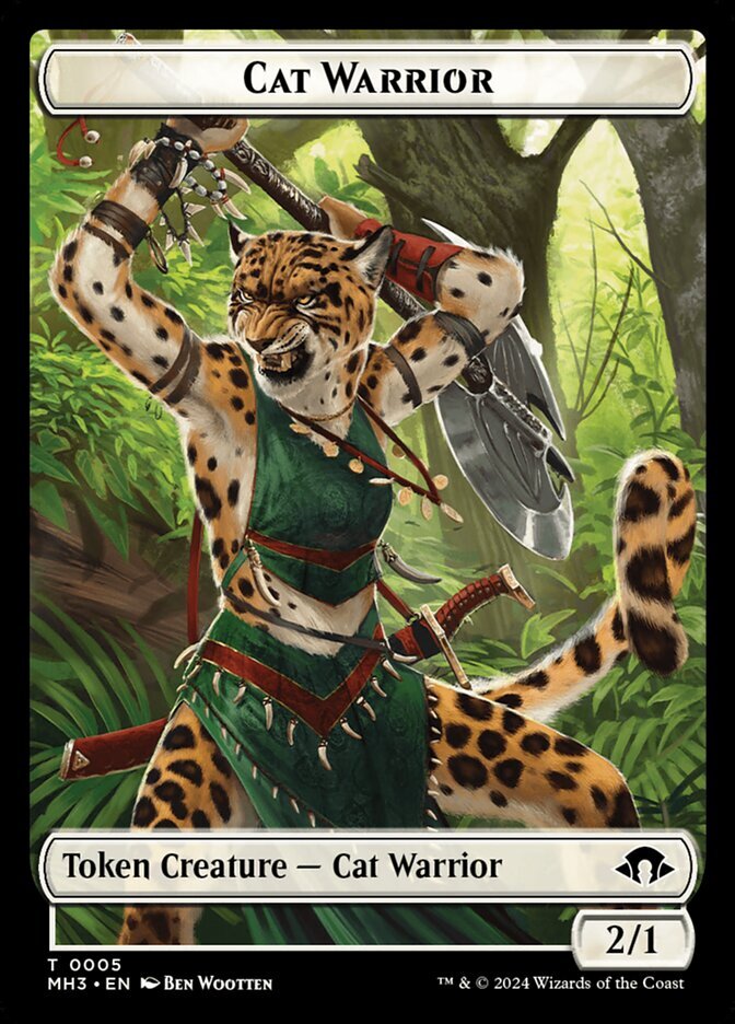 Cat Warrior Token (005) Modern Horizons 3 x4 4x MH3 MTG Playset Magic