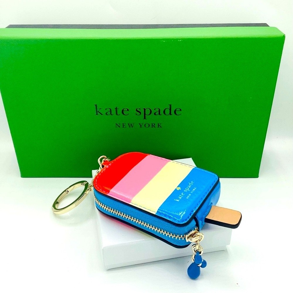 Kate Spade Striped Keychain Pouch in Vibrant Colors