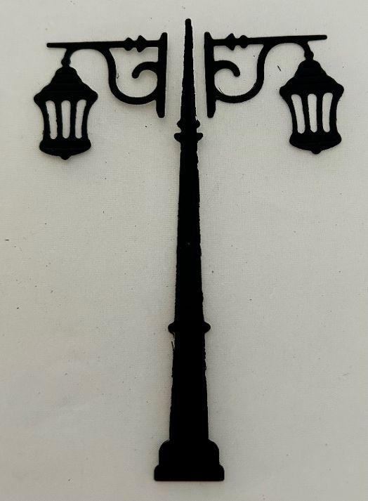 Christmas Die Cuts * Double Lamp Post * Set of Twelve * Black Cardstock *-image