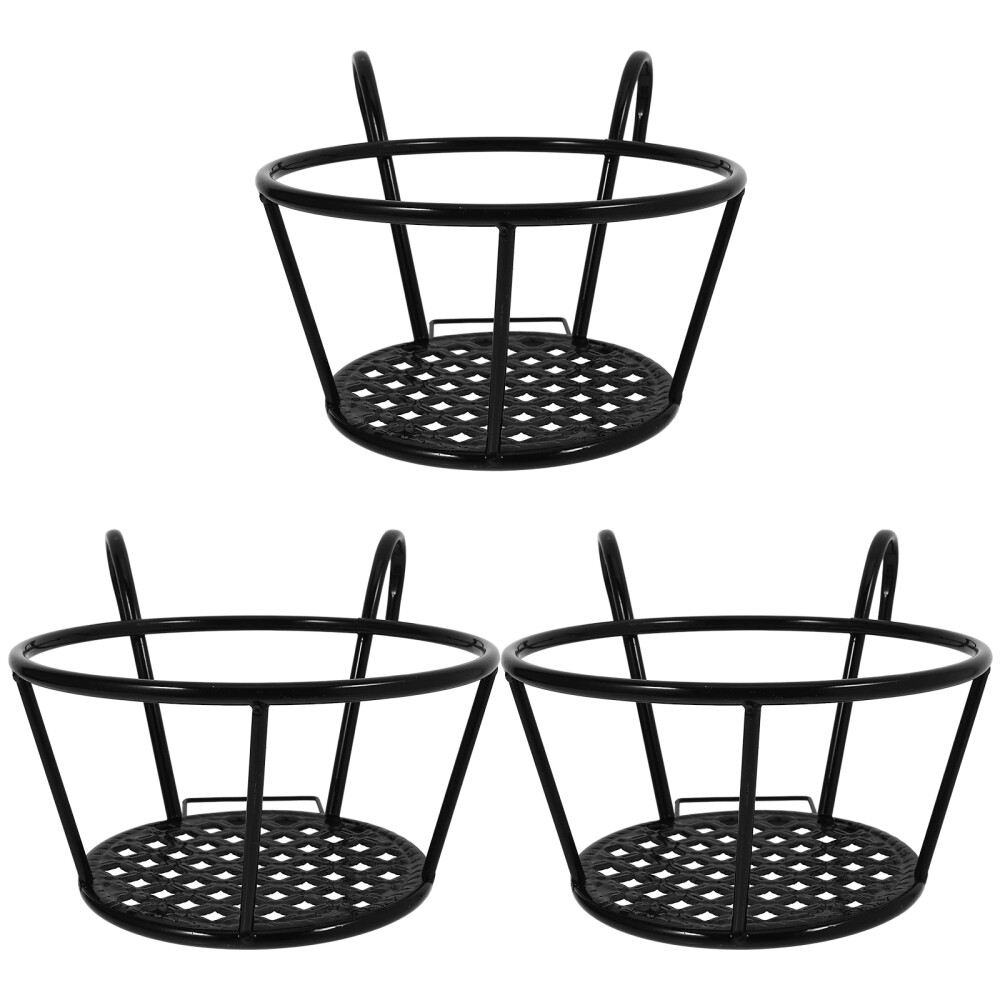 3 Pcs over Fence Planters Clothes Hanging Rack Faux Outdoor Plants