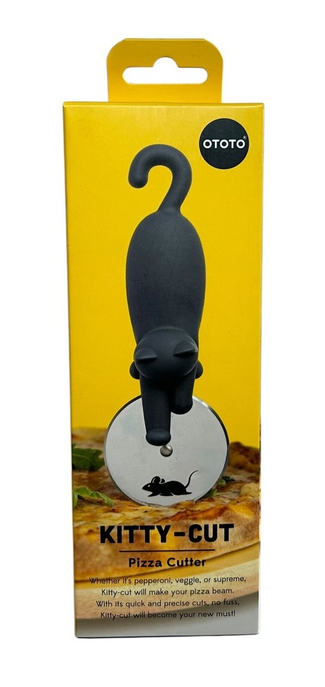 NEW Kitty Cut Pizza Cutter Wheel OTOTO Cat Chasing Mouse NIB Nice Gift