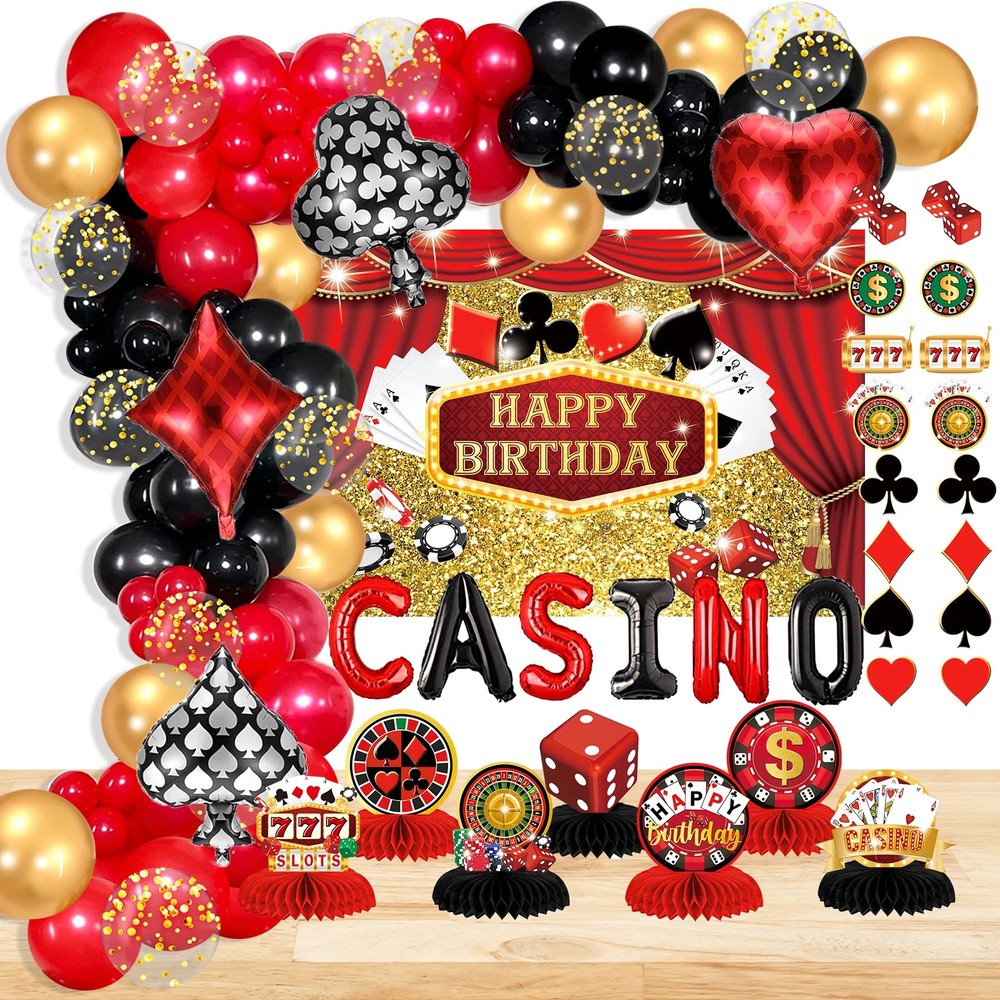 Casino Theme Party Decorations Supplies for Birthday Las Vegas Night