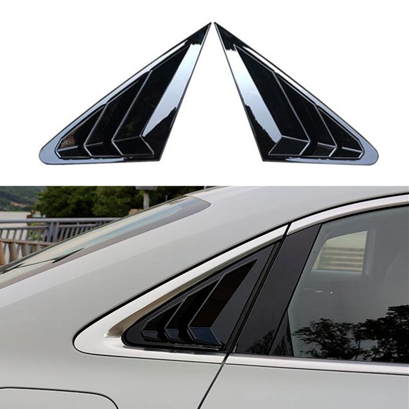 Rear Window Side Louvers Vent trim Glossy black ABS For AUDI A3 S3 RS3 22-2024
