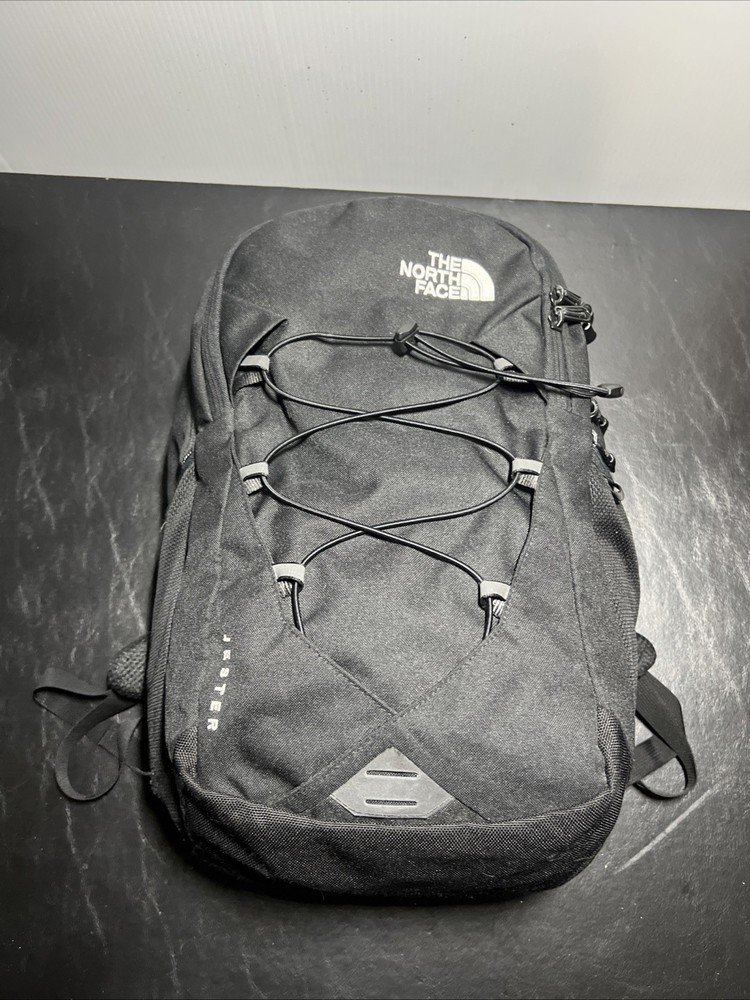 The North Face Jester Black Laptop Backpack with Adjustable Zip Pocket & Padded Compartment