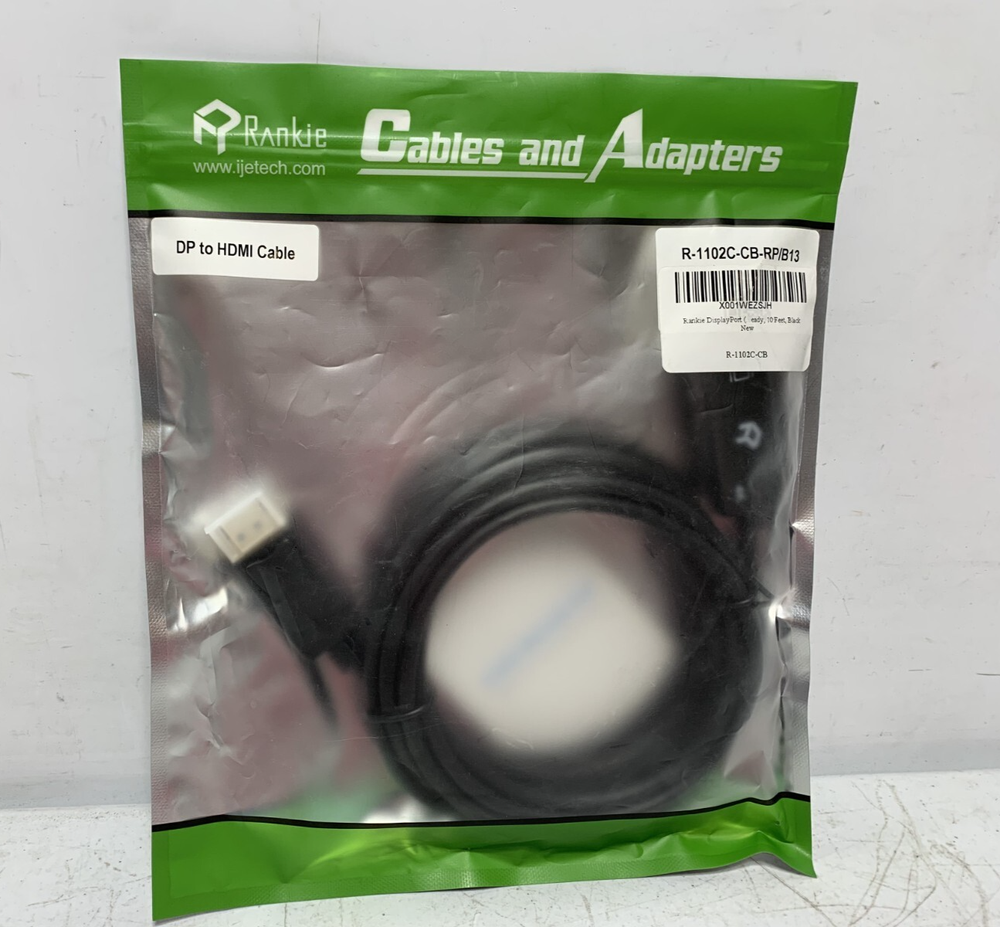 Rankie 6ft DisplayPort to HDMI Cable 4K Resolution R-1102C-CB-RP/B13