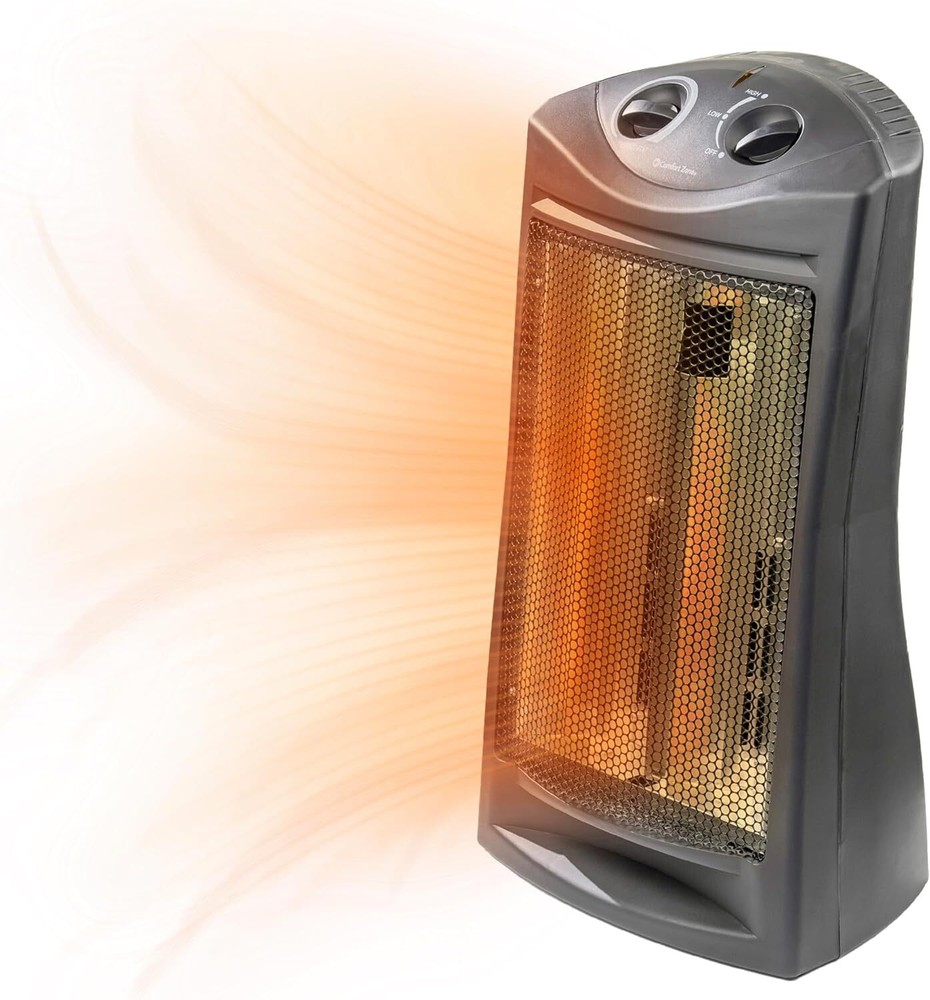 1500W Electric Infrared Quartz Tower Space Heater Adjustable Thermostat Home