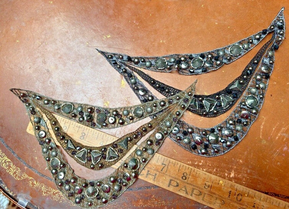 Vintage Triple Row Metallic Collar Hand Sewn 7x8 Studio Clearance Sale-image
