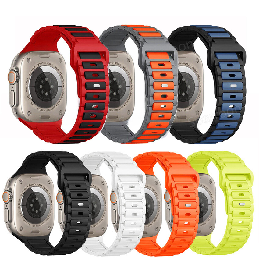 Correa deportiva de silicona de 49 mm para Apple Watch Series Ultra 2 10 9 8 7 6 iWatch