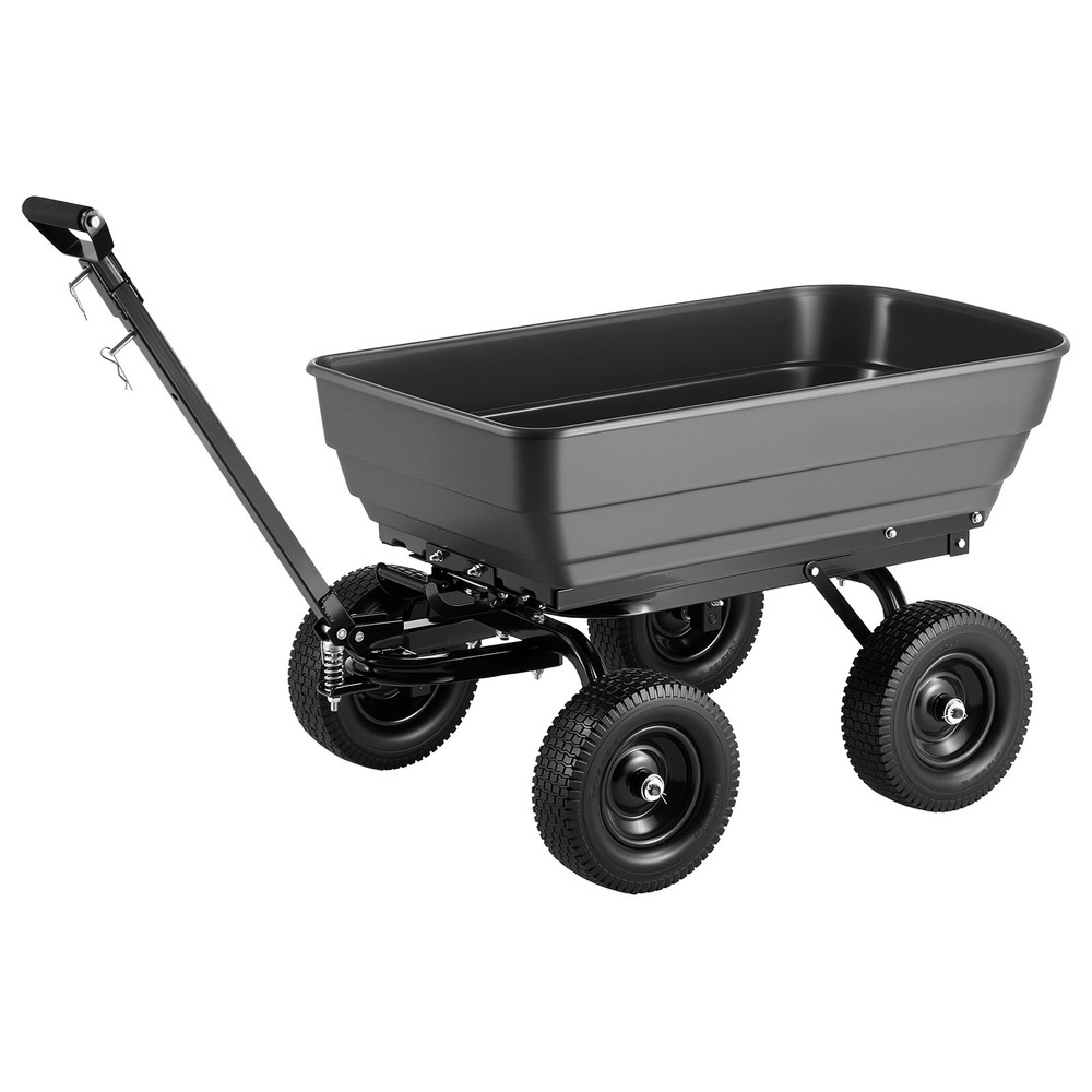 Uimoso Garden Dump Cart 1200 lbs Capacity, 6 Cu. Ft. Poly Cart with Convertible