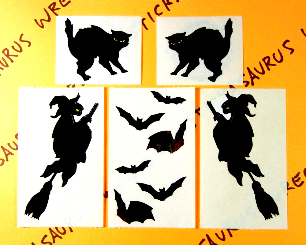Vintage Mrs. Grossman's Halloween Witch Bats & Black Cats Mods Sticker Set