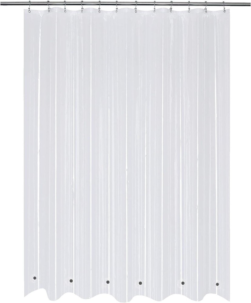 Shower Curtain Liner with 6 Magnets Clear PEVA 8G Thick & Heavy Duty Waterproof