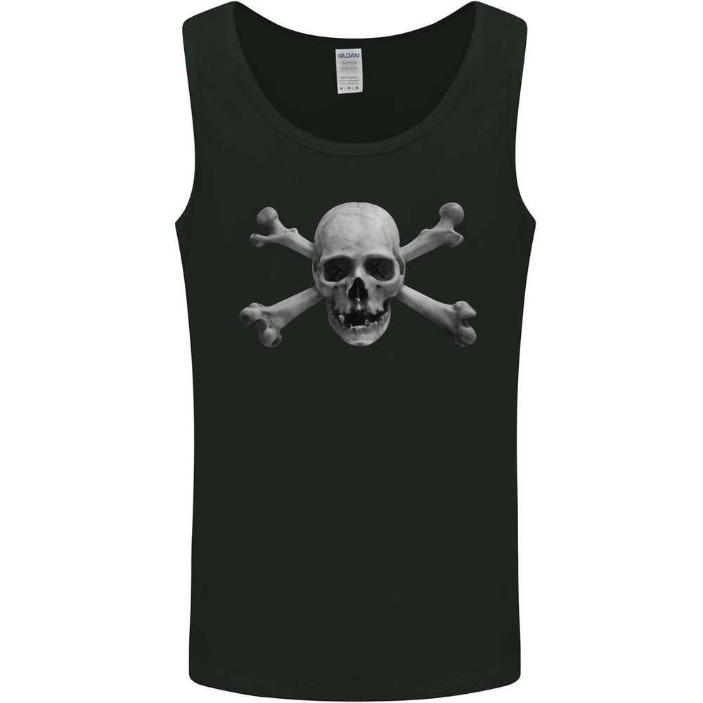 The Jolly Roger Skull Pirates Sailing Sailor Mens Vest Tank Top