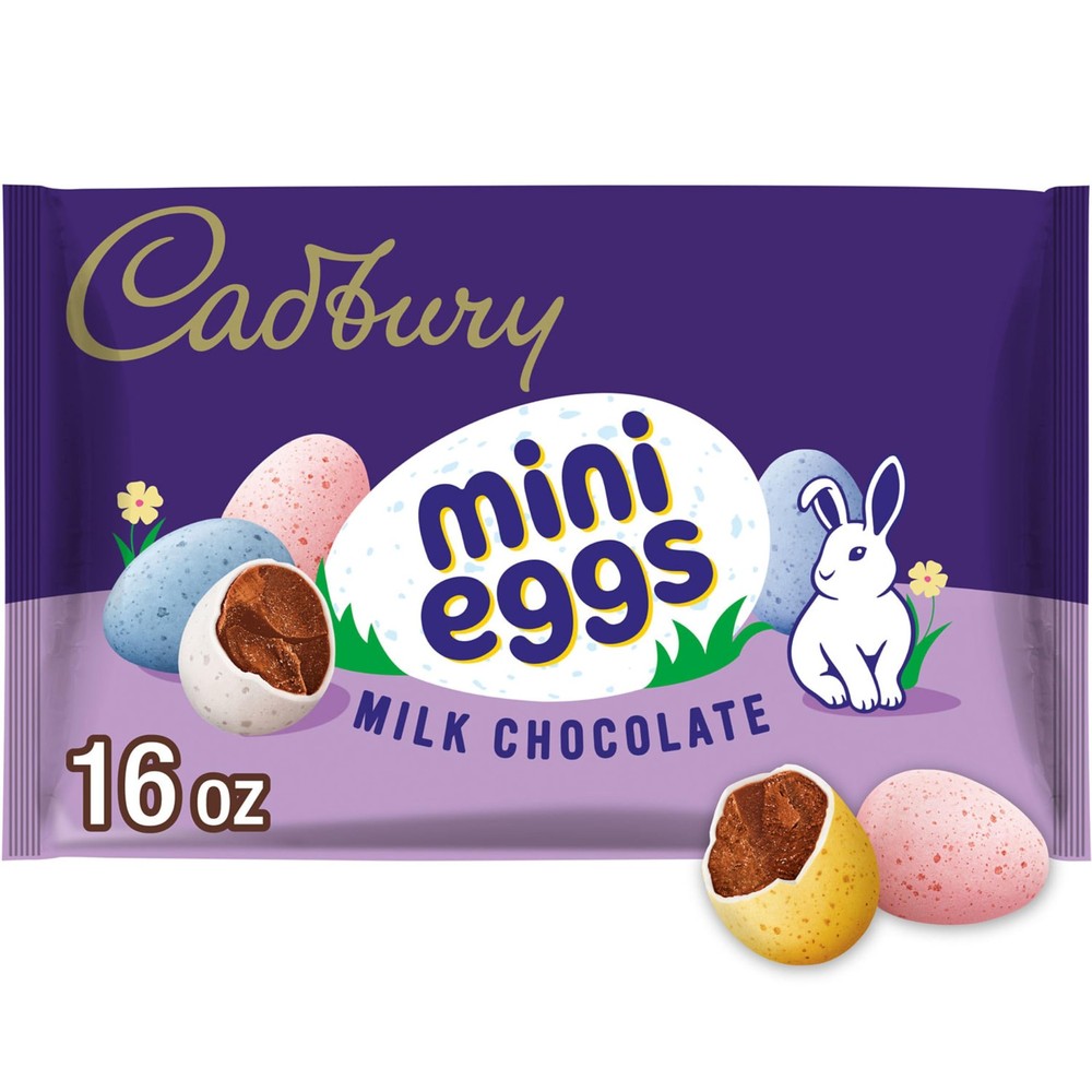 CADBURY MINI EGGS Milk Chocolate, Easter Candy Bag, 16 oz 16 OZ, Pastel colors