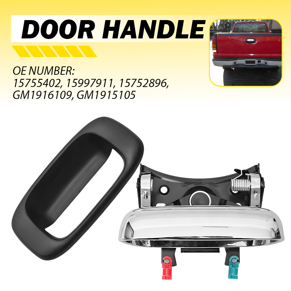 Rear Tailgate Handle Chrome w/Bezel FOR 99-06 Chevrolet Silverado Sierra Truck