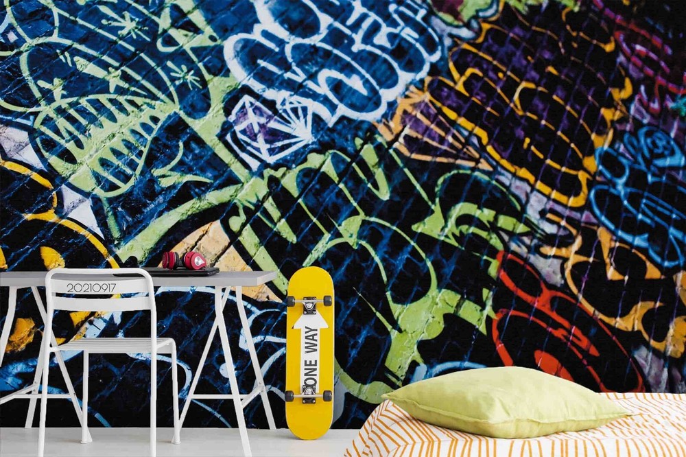 3D Abstract Colorful Street Graffiti Wall Murals Wallpaper Murals Wall Sticker