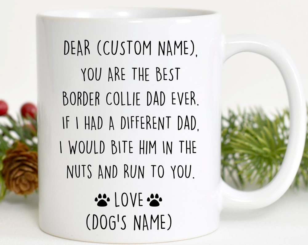 Border Collie Dad Birthday Gift Border Collie Dad Christmas Gift Collie Dad Vale