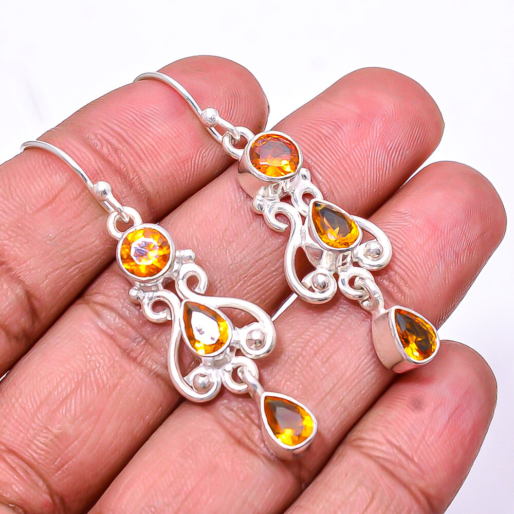 Citrine Gemstone 925 Sterling Silver Earrings 1.95