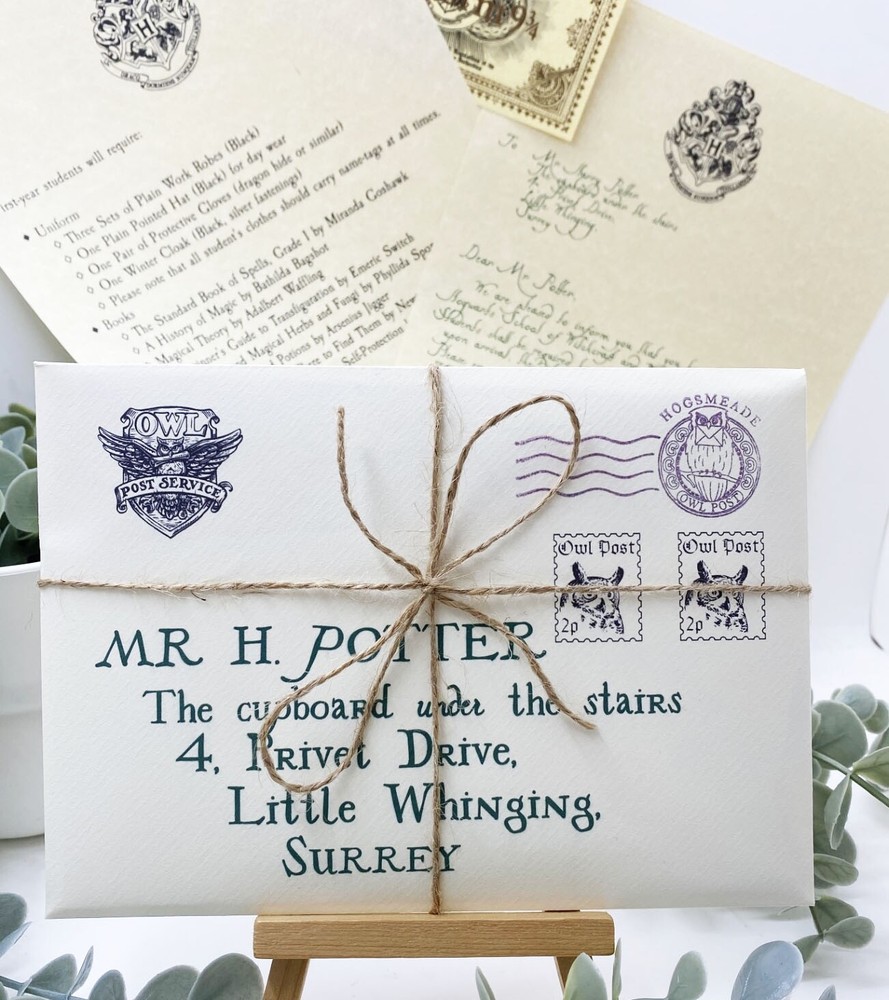 Harry Potter Hogwarts Acceptance Letter Wizard Owl Invitation  