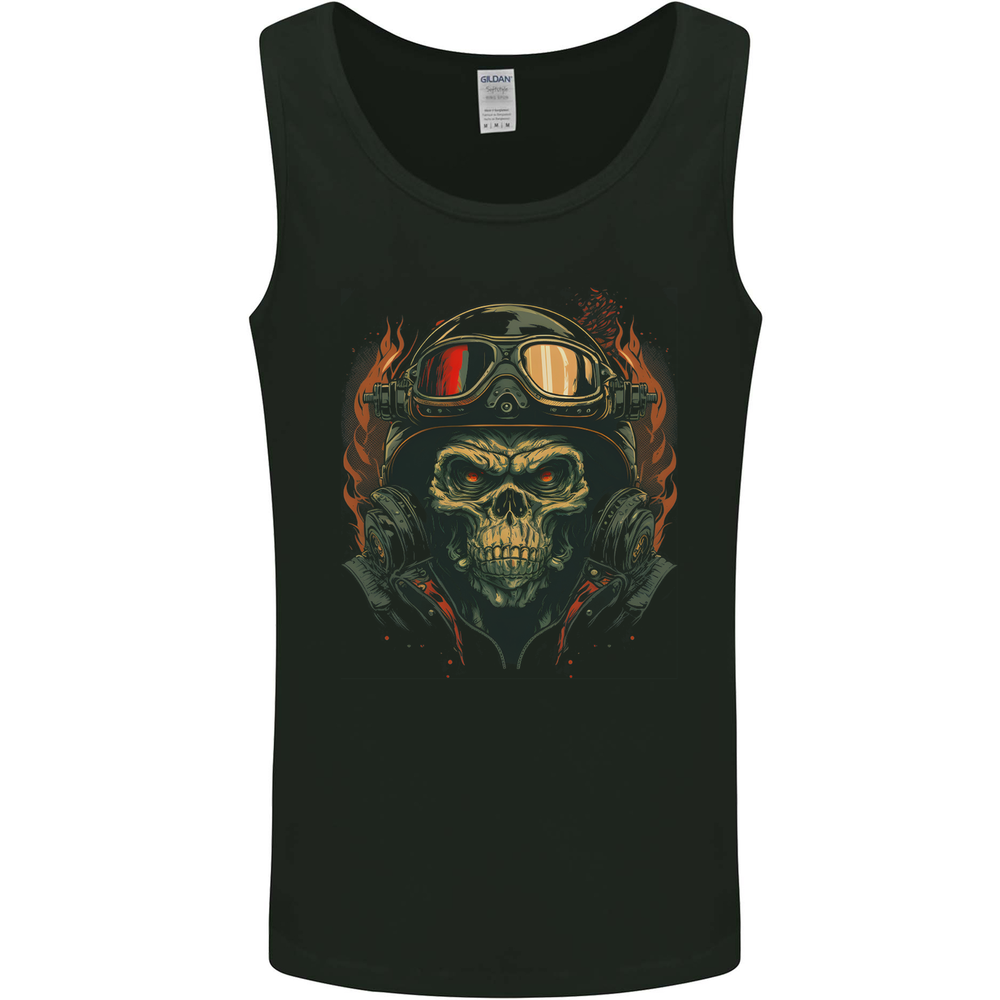 Motorcycle Gorilla Skull Motorbike Biker Mens Vest Tank Top
