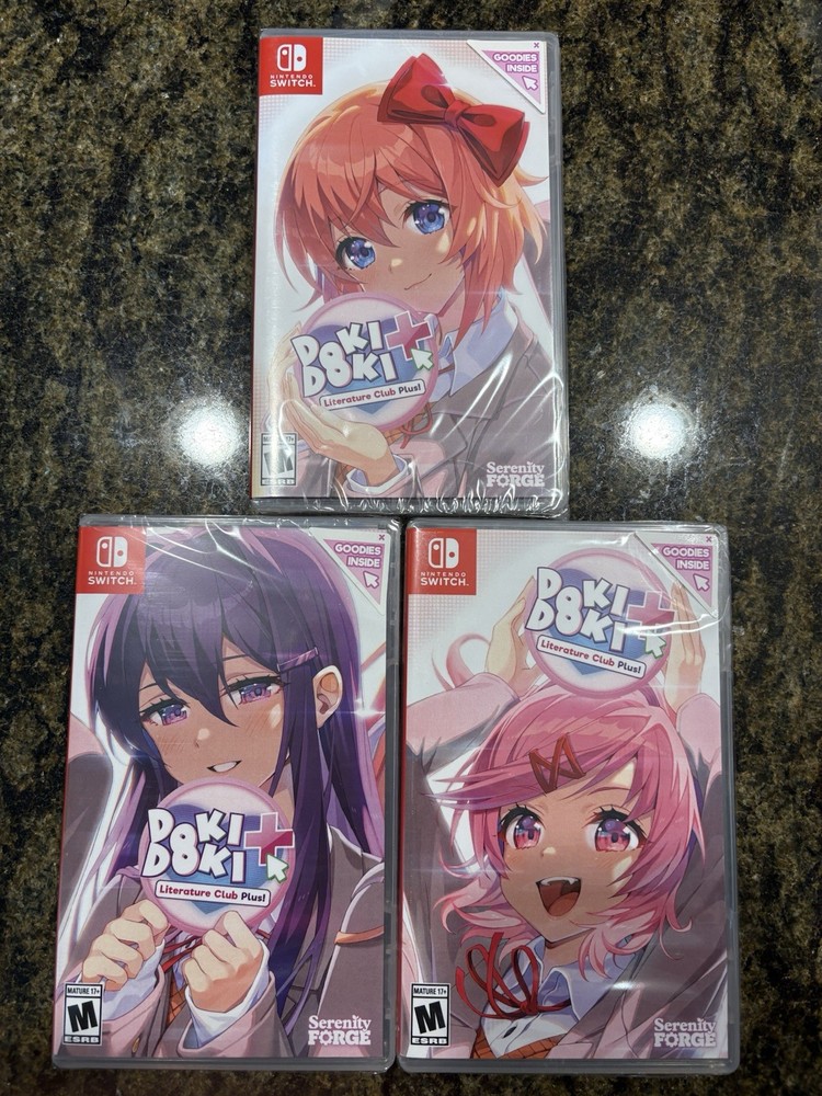 Doki Doki Literature Club Plus Full Set PAX Convention Exclusive Switch Set Of 3