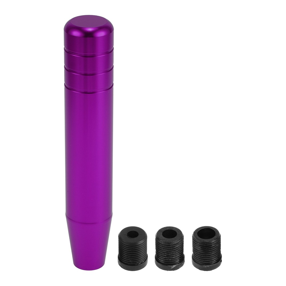 Car shift knob, 18cm universal for gearbox with 3 adapters purple 1 set