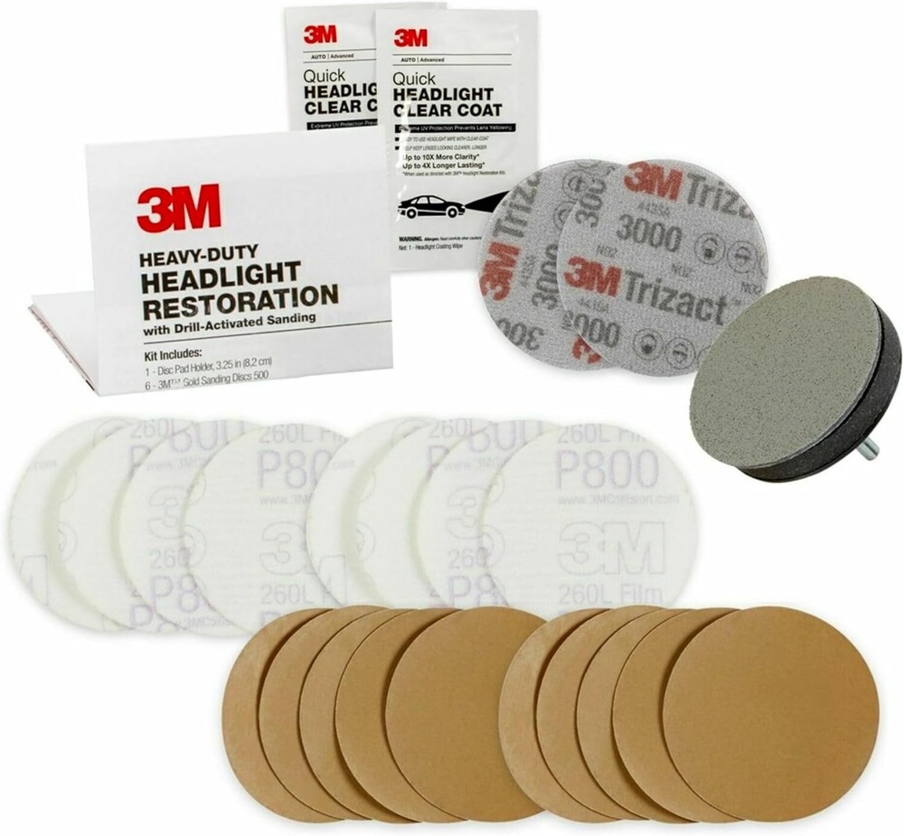 3M Heavy Duty 2-Pack Headlight Restoration Kit for Cars