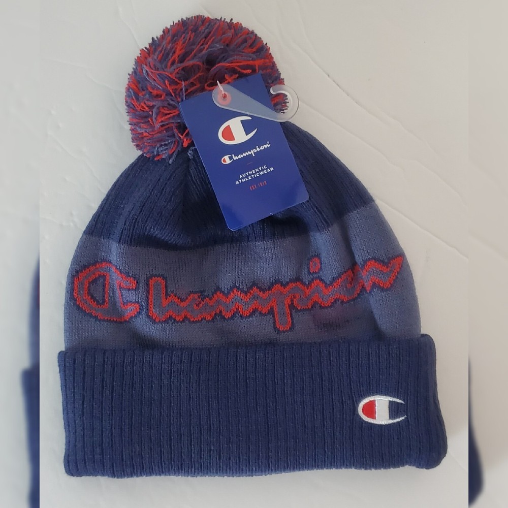 CHAMPION BEANIE HAT MEN WITH POM EMBROIDERED 