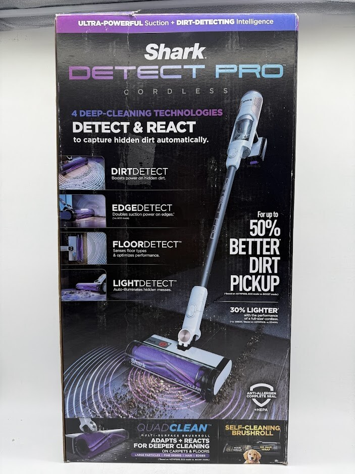 Shark Detect Pro Cordless HEPA Stick Vacuum w/ QuadClean Multi-Surface Gray