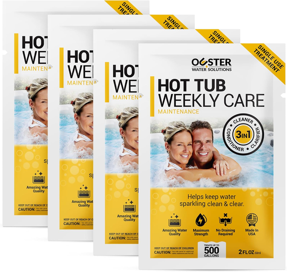 3In1 Weekly Hot Tub Cleaner, Conditioner for Standard & Inflatable Spas 4 Wk Kit