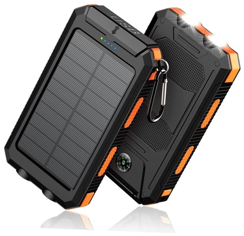 Solar-Charger-Power-Bank - 36800mAh Portable Charger,QC3.0 Fast Charger Orange