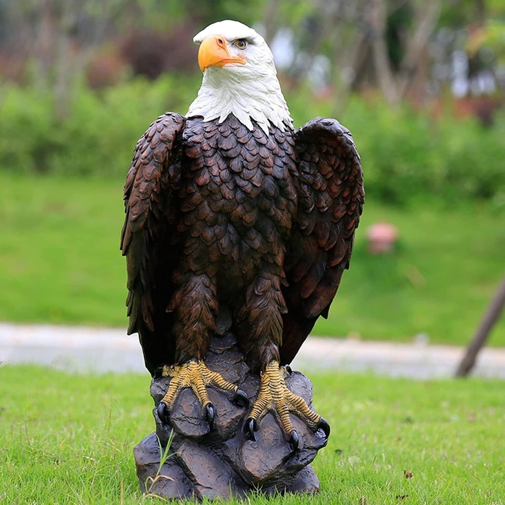 Garden Sculpture Statue American Bald Eagle Majestic Outdoor Decor Vintage Large