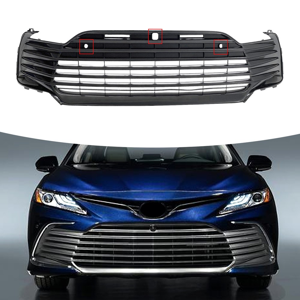 Front Bumper Lower Grille W/Radar Holes For 2021 2022 Toyota Camry LE XLE Gray