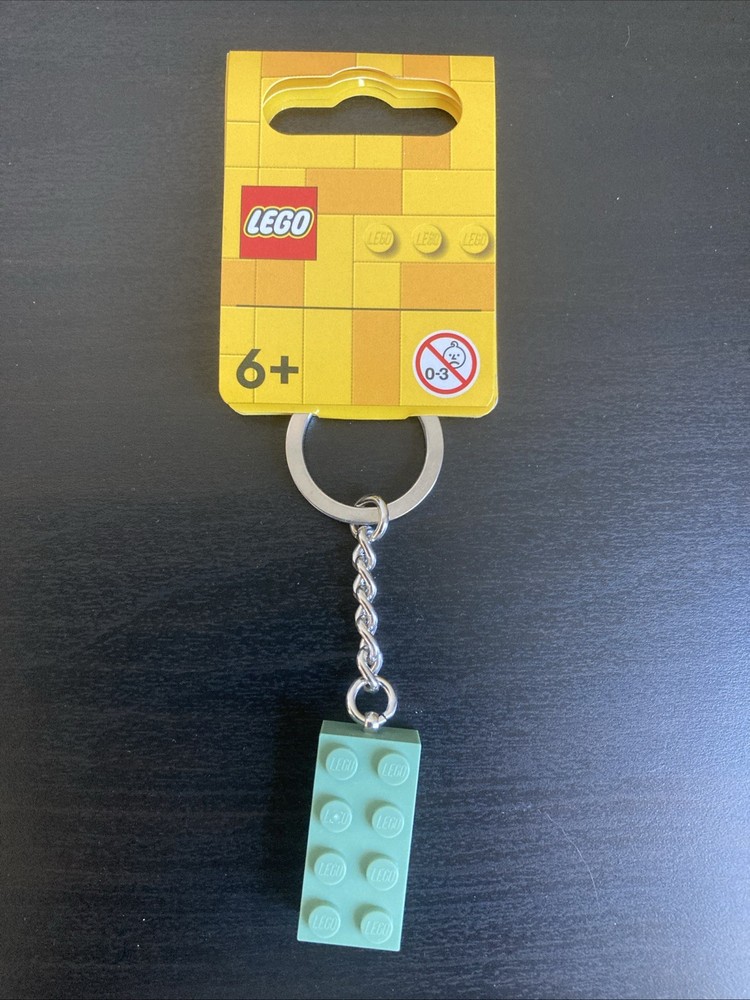LEGO Classic Sand Green 2x4 Brick Keychain for Kids and Adults 854159