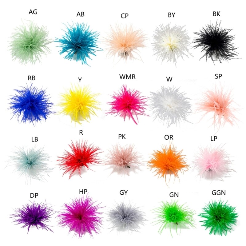 Ostrich Feather Brooch Scarf Clip Feather Brooches Lapel Pins Dress Accessories