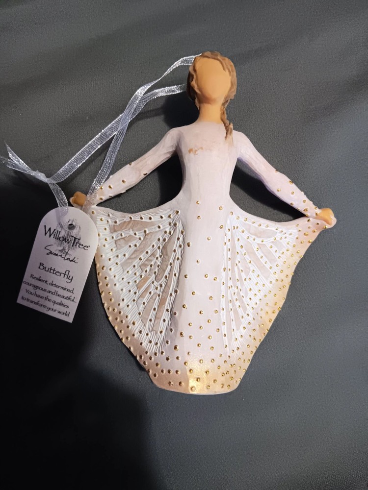 WillowTree Susan Lordi Butterfly Holiday Ornament Featuring a Girl in a Dress