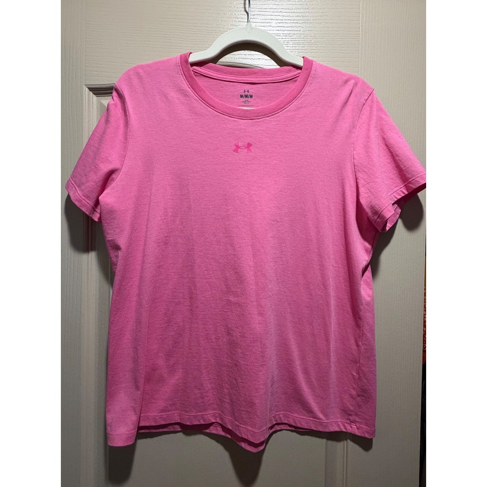 Under Armour Pink Loose Fit Short Sleeve T Shirt Women's Size Medium M
