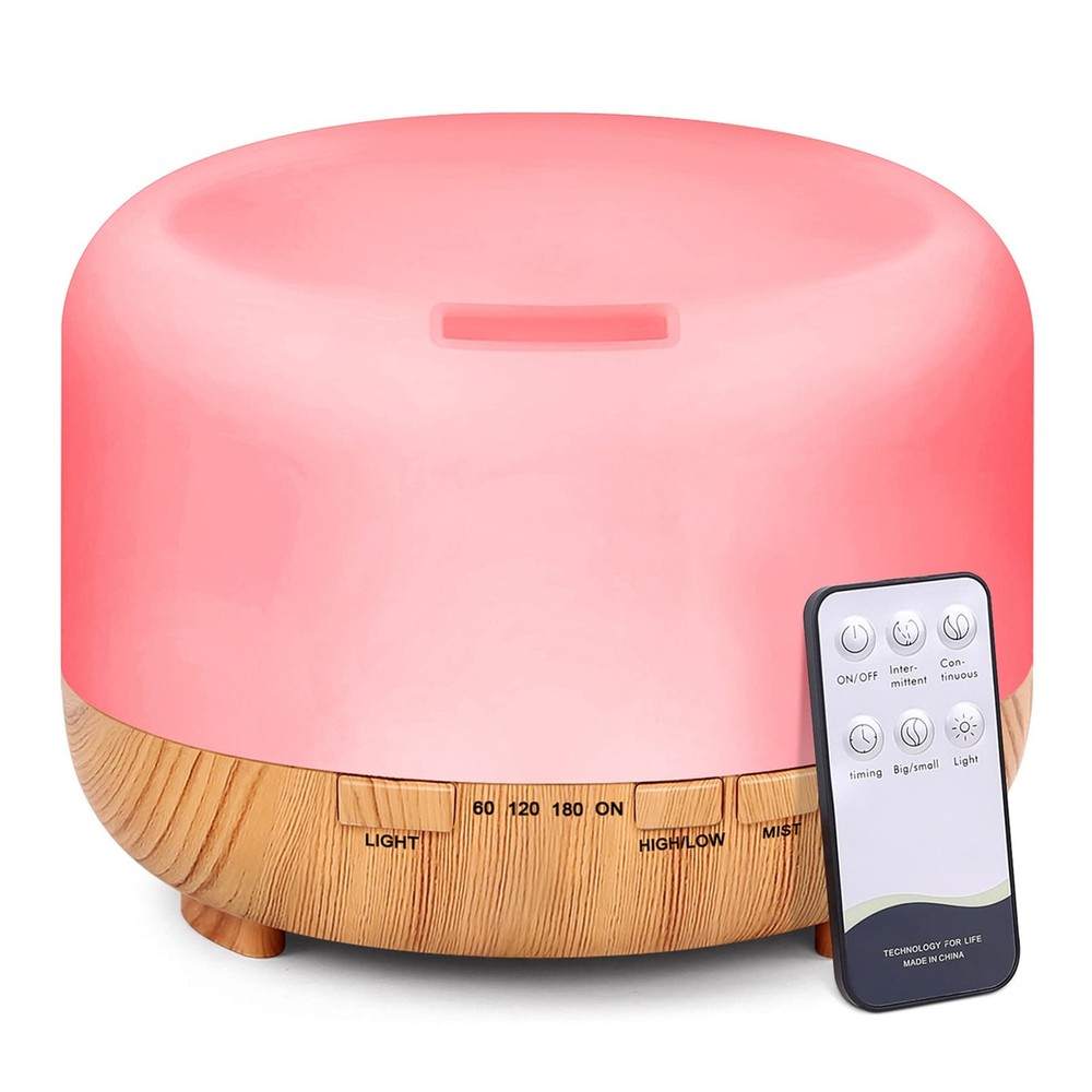 500ml Ultrasonic Aromatherapy Diffuser & Humidifier with Wood Grain Design