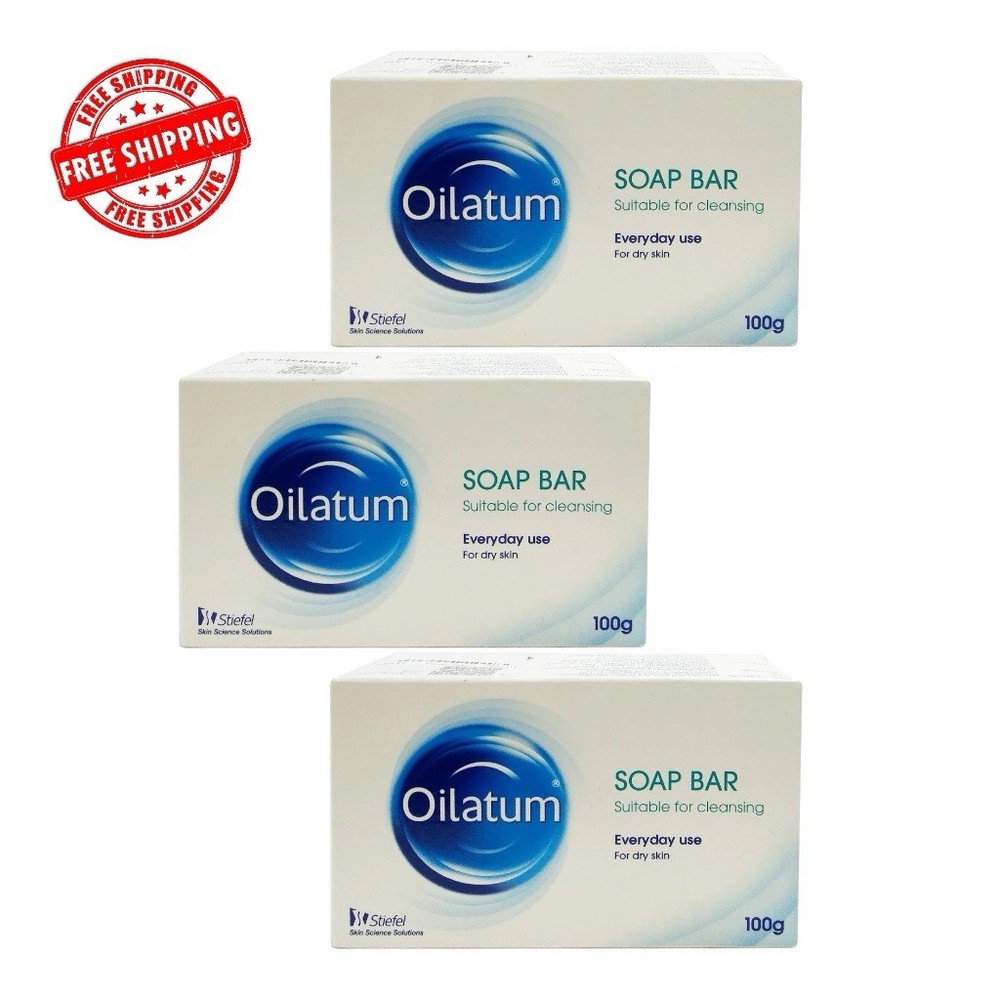 Oilatum Soap Bar 3-Pack 100g for Dry Skin Gentle Cleansing & Moisturizing Free Shipping