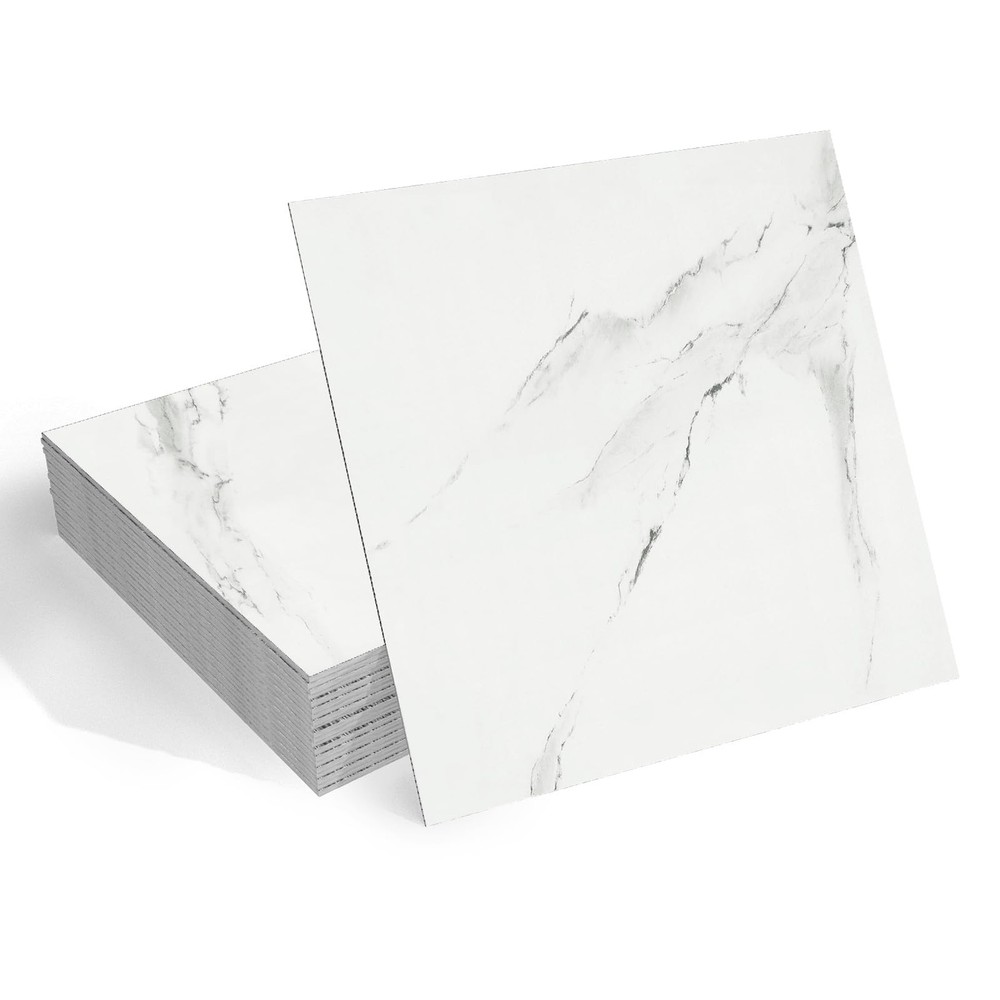 White Peel and Stick Waterproof Marble Vinyl Flooring Self Adhesive Tile