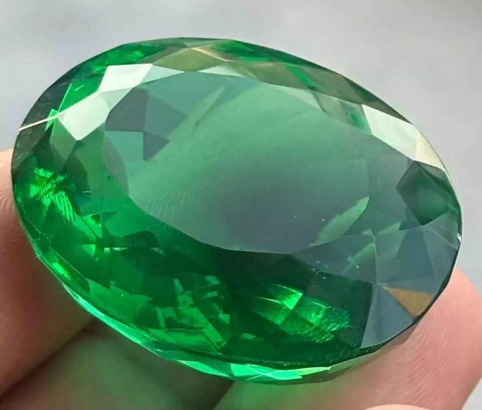 Colombian Green Emerald 124+ Ct Oval Cut Certified Loose Gemstone