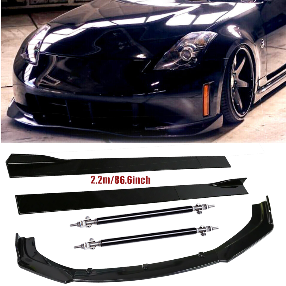 Nissan 370Z 350Z Front Bumper Lip Splitter Spoiler Strut Rods