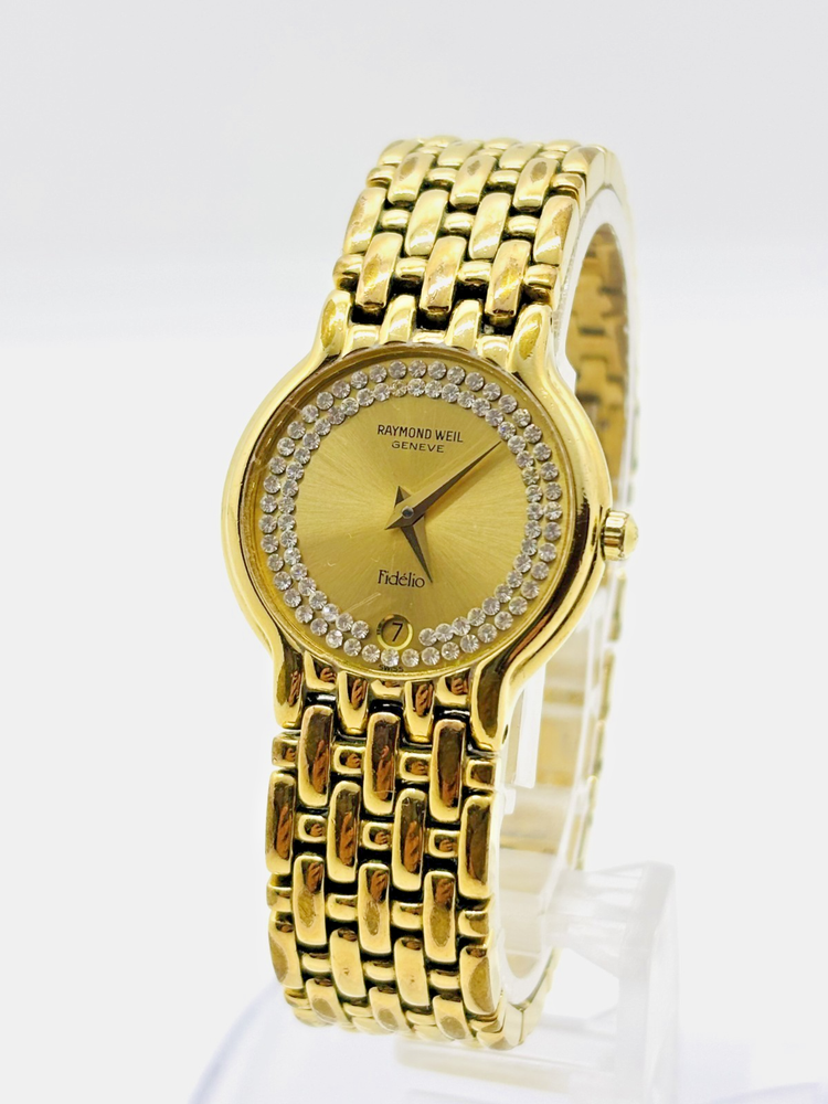 [Exc+5] Raymond Weil Fidelio 4702 K18 Solid Gold Quartz Ladies Watch Japan
