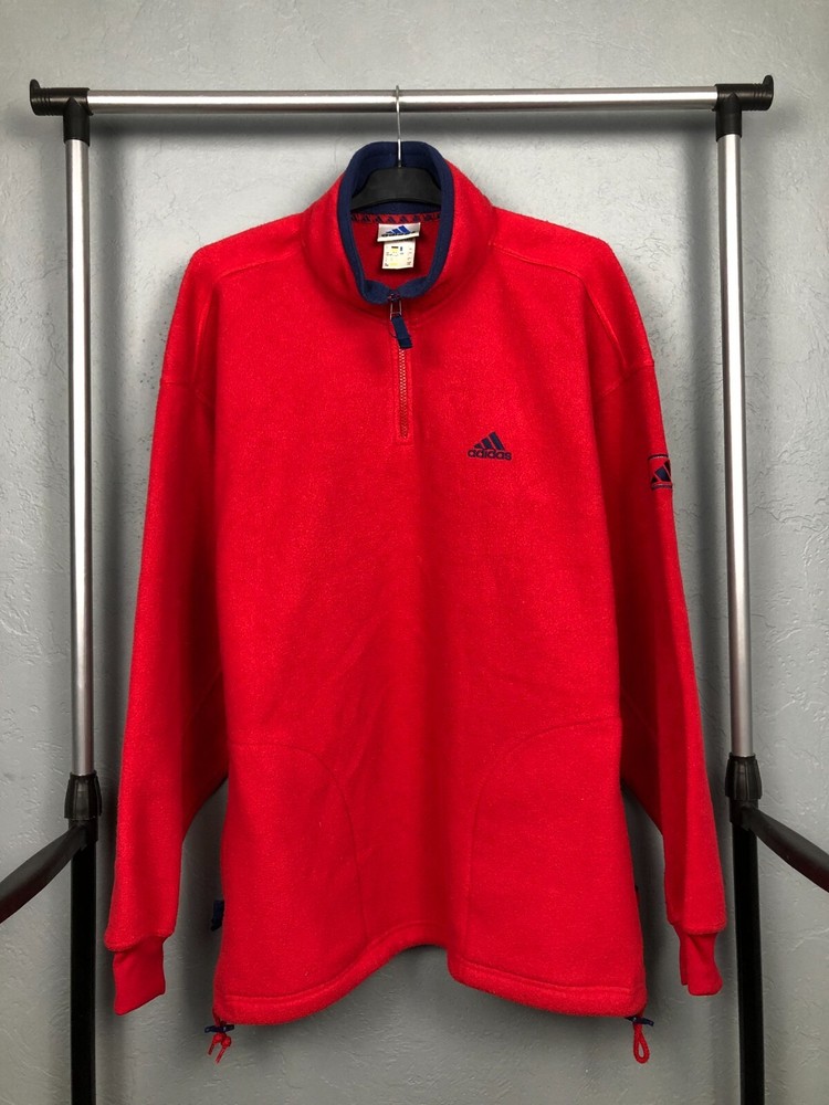Adidas Vintage Mens Fleece Quarter 1\4 Zip Jacket Size L