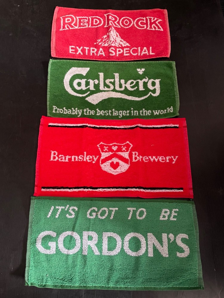 Beer Bar Towels 4 Cotton Mats Preloved Commercial Grade Golf Fishing see sizes