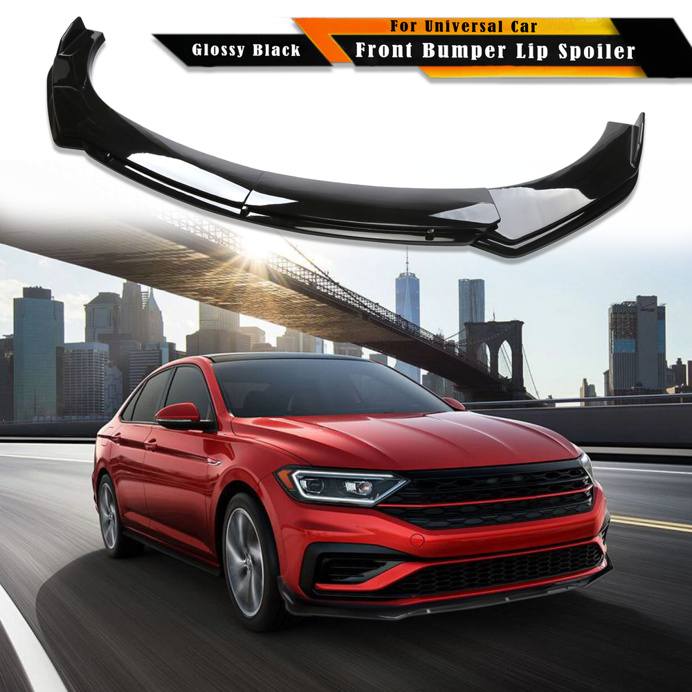 Glossy Universal Front Bumper Lip Spoiler Splitter for VW Jetta